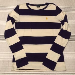 Ralph Lauren Sport purple and white stripe shirt